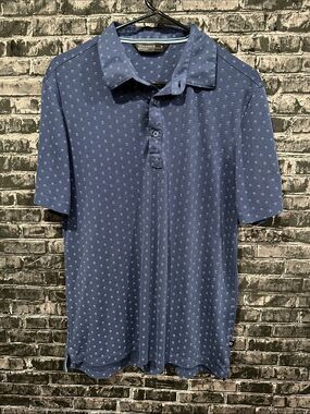 7 Diamonds Navy Blue Micro Dot Polo